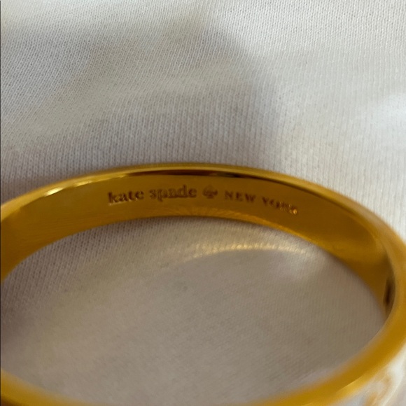 Kate Spade Gold and White Paw Bangle - Picture 2 of 8